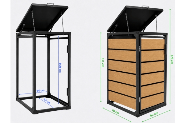 ZABUDOWA ŚMIETNIKOWA 1x120L kolor DREWNO